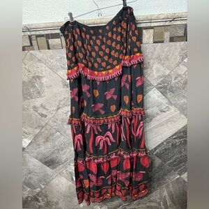 FARM Rio Black and Orange Maxi Skirt